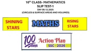 10th Class 💯MATHS Slip Test-1 (100 days Action Plan)- Raising and Shining Stars(2026) | 10th MATHS👍