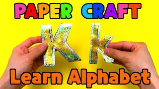 How To Make Alphabet K,k with Glittering Colored Paper For Kids / ABC Colorful English Letter A to Z
