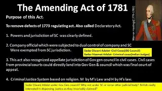 The Amending Act of 1781 For UPSC/CSE & Other State Services Examination | Declaratory Act