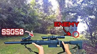 BEHIND Enemy SPAWN With Silo SSG50 Using A Ghillie - Airsoft Sniper Gameplay