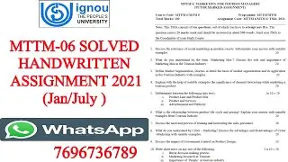 MTTM- 06 IGNOU NEW SOLVED ASSIGNEMENT 2021 BATCH