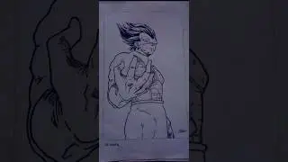 DRAWING VEGETA UE 🔥 🥶 #shorts #youtubeshorts #art #dragonball