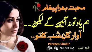 Hum Yaad Tu Na Ayian Gay 💔 | Parveen Shakir Poetry | Sad Poetry | Urdu Shayari @Raigedeeroz 