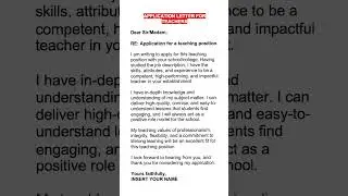 APPLICATION LETTER for TEACHERS! (How to write a TEACHER COVER LETTER!) #applicationletter