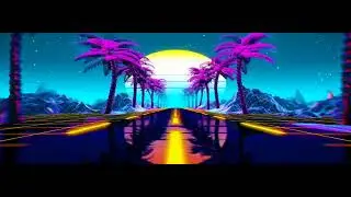 Neon Highway Drive at Sunset | HD Relaxing Screensaver