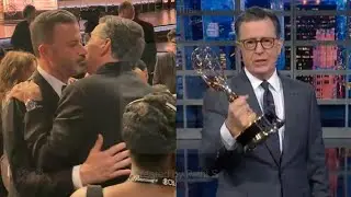 Stephen Colbert Thanks Kimmel, Jon Stewart After Emmy Win
