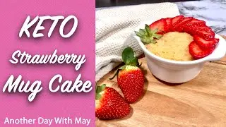KETO STRAWBERRY MUG CAKE | NO BAKE Keto Strawberry Cake Recipe | KETO Cake In Less Than 5 Minutes!