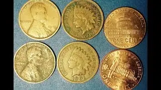 1909 Pennies (Including 1909-s VDB)- 6 Different Business Class Strike
