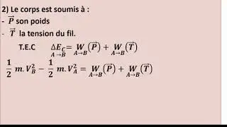exercice de énergie et travail théorème de énergie cinétique 1 BAC
