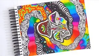Psychedelic Magic Mushroom ||  Trippy Art||Zentangle art || Zentangle patterns|| mushroom zentangles