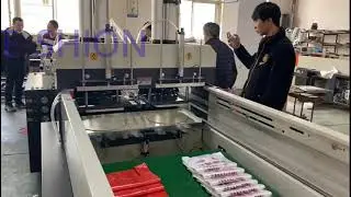 Double-line heat-sealing and heat-cutting bag making machine