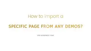 How to Import a custom page in XTRA WordPress Theme?