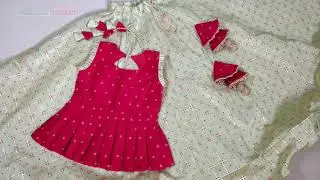 DIY Kids designer lehenga choli (7-8 years) cutting in Telugu ||  box pleated || by Designer Kavitha
