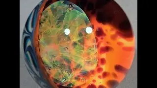 Handmade Vortex Boro Glass Marble by Bill Grout  042516