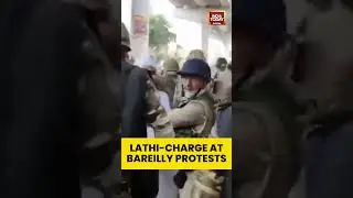 Visuals: Police #LathiCharge Amid #StonePelting at #ILoveMohammadProtest in #Bareilly, #UP