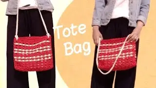 TOTE BAG MOTIF SEDERHANA, KALIAN BISA MANFAATIN BENANG SISA (polyrope 2mm)