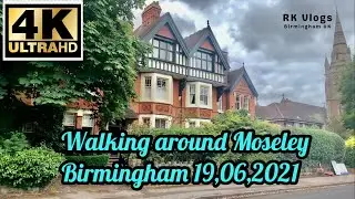 Walking around Moseley Birmingham England UK 4K # 424