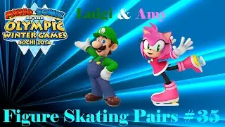 Mario & Sonic at the Sochi 2014 Olympic Winter Games Figure Skating Pairs #35 Luigi & Amy