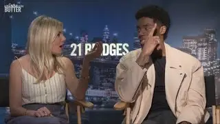 Mark S. Allen chats with Chadwick Boseman and Sienna Miller about '21 Bridges'