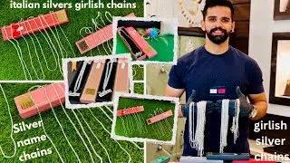 Girlish Italian Silver Name Chains 🦋Stylish Silver Chains 💝Best Diwali Gift Offers 🎁 #silver #chain 