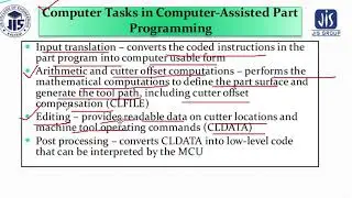AUTOMATICALLY PROGRAMMED TOOLS (APT) Part I # Lecture 29
