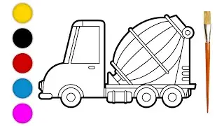 Easy Mixer Truck Drawing | drawing for kids #easydrawing #howtodraw #colordrawing