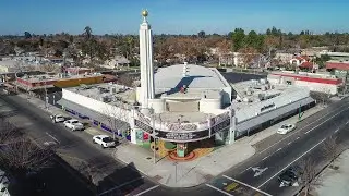 See Tower Theatre in Fresno in a drone flyover video