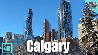 Walking tour of Downtown Calgary (After HEAVY Snowfall!) 🇨🇦