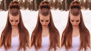 5-Strand Braid Top Knot with Dutch Braids | Half Up Half Down Hairstyle