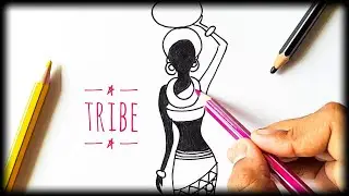 *SO EASY* How To DRAW TRIBE | Tribal Art - Drawing An African Tribe &mdash; Mousumi Zone