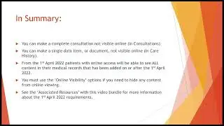 Using emis web 'online visibility' to restrict online access to records