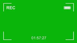 Video Camera Recording Frame Green, Black & Blue Screen