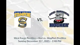 MayPort Ice Dawgs PeeWees vs. West Fargo PeeWee - Red