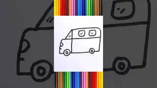 How To Draw Bus With No. 400 | Number Drawing Tutorial #shorts #kidsart #kidsfun #artandcraft