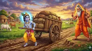 🌸 “जब श्रीकृष्ण ‘डर’ गए दुर्वासा ऋषि से – और एक झटके में खिंच गई बैलगाड़ी!” 😲🐂 #krishna #ram #story 