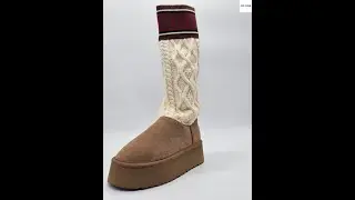 Женские угги UGG Classic Sweater Letter Chestnut