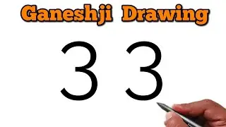 How to Draw Lord Ganesha Using Number 33 🪔 | Easy & Quick Drawing