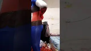 Stuck & trapped (without locked) in captain america morphsuit [this time the zipper has unplugged]