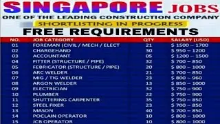 Jobs In Singapore &brvbar;&brvbar; Salary In US $ Dollar &brvbar;&brvbar; CV Selections &brvbar;&brvbar; Gulf Job Solutions