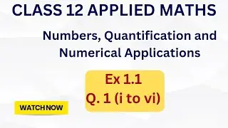 Numbers, Quantification and Numerical Applications | Class 12 Applied Maths | Q. 1 (i to vi)