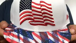 Stars and Stripes 'USA WAVING-FLAG' White Fitted Hat by New Era