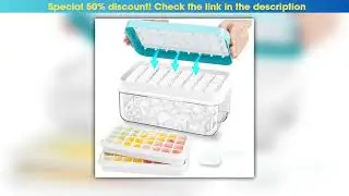 LMETJMA Ice Cube Tray with Stackable 2 Ice Trays Silicone Ice Cube Molds with Storage Bin For