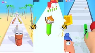 Finger Runner 🆚 Juice Runner 🆚 Pencil Runner 💪🏻 || Gaming Guru04 ❤️&zwj;🔥