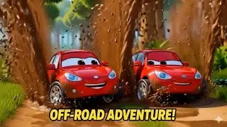 Red Car Running on MUD road | Fun Kids Racing Game 🚗🌈