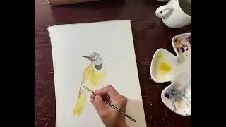 painting a bird in watercolor! learn to paint with me!