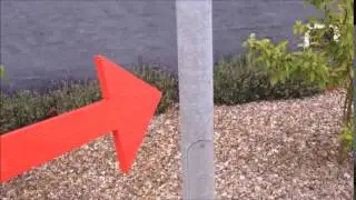 Red arrow pointing at street pole!