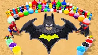 How to make Batman With Orbeez & Cement, Giant Coca Cola, 7Up, Big Fanta vs Mentos and Popular Sodas