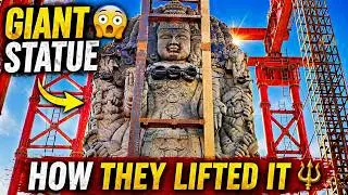Vishnu Silai Lifting Process | Ejipura 108ft huge Vishwaroopam Statue | Rama Temple at Bengaluru