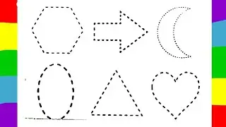 Shapes drawing| Shapes Tracing and colouring| Six Shapes Tracing and colouring 