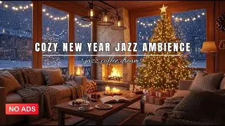 Cozy New Year Jazz Ambience 🎆 Warm Fireplace, Smooth Jazz & Winter Night Calm
